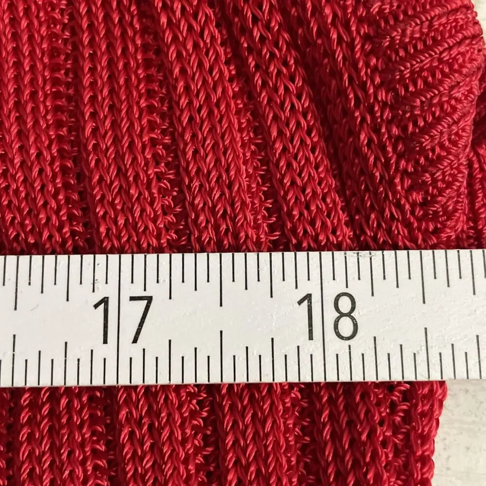 White House Black Market Red Open Knit Sweater Vest Women’s M – Sleeveless Layer